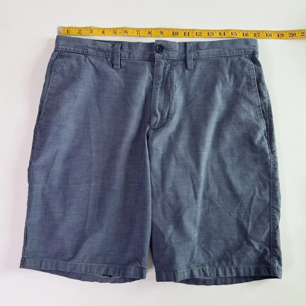 BANANA REPUBLIC Mens Sz 32 VNTG Flat Front Aiden Shorts Blue Heather Preppy Y2K